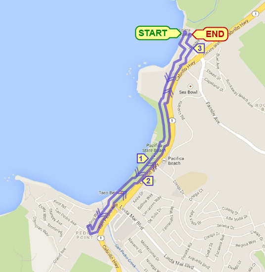 Course Map for Rockaway Beach 5k 
